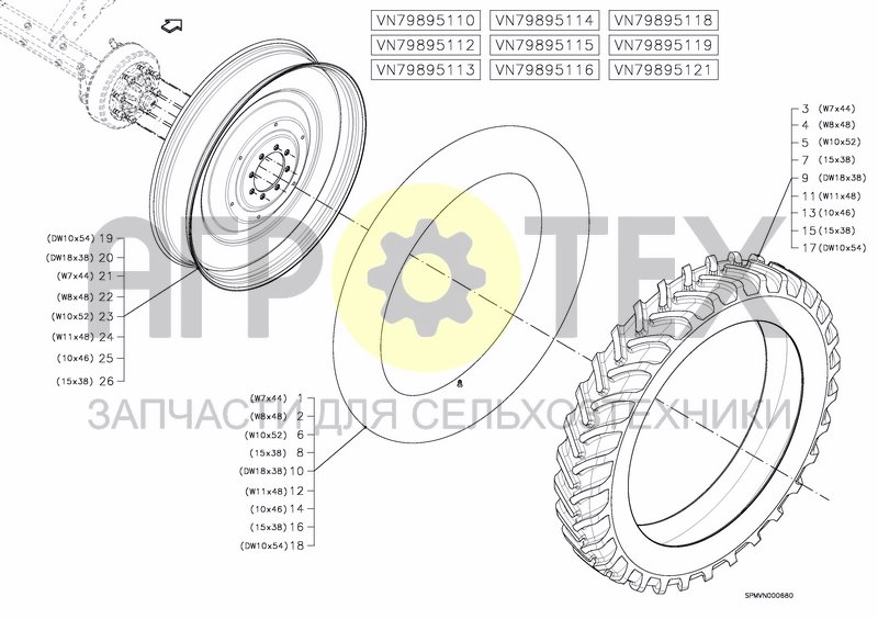 Чертеж WHEELS AND RIMS