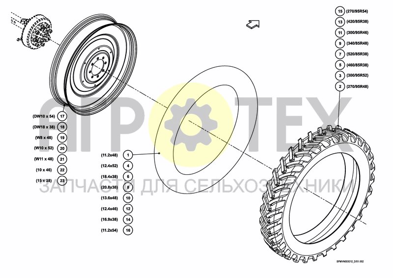 Чертеж WHEELS AND RIMS