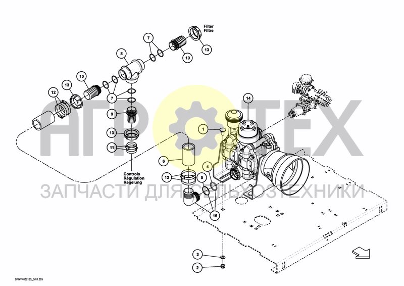 Чертеж PUMPSET 150 L / 40 GAL