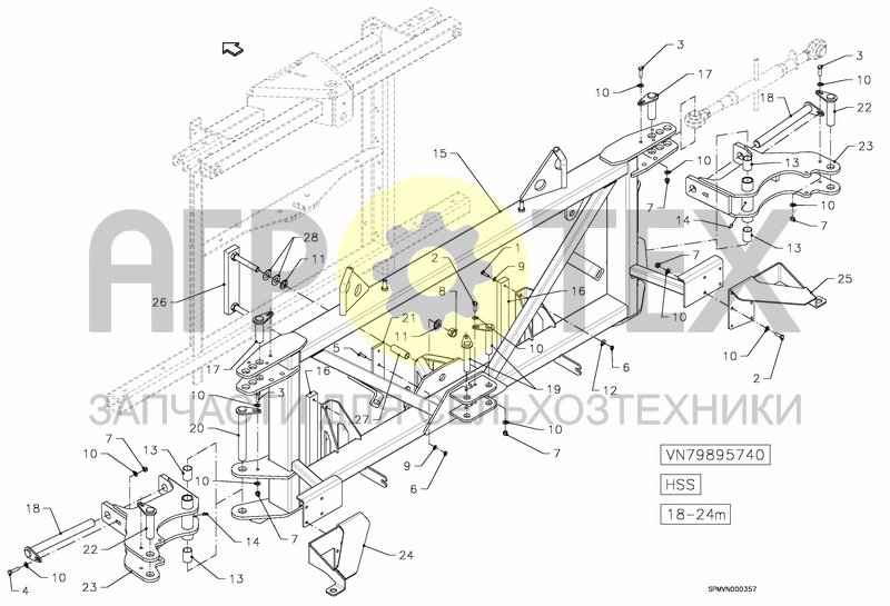 Чертеж LIFTFRAME+MIDDLESECTION HSS 18---24m [2PF]