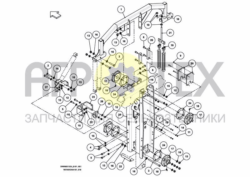 Чертеж LIFTFRAME+MIDDLESECTION HSA/HSS 27---30m [2PF]