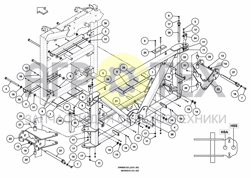 Чертеж LIFTFRAME+MIDDLESECTION HSA/HSS 27---30m [2PF]