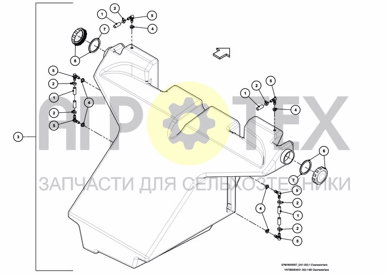 Чертеж CLEAN WATER TANK 380L