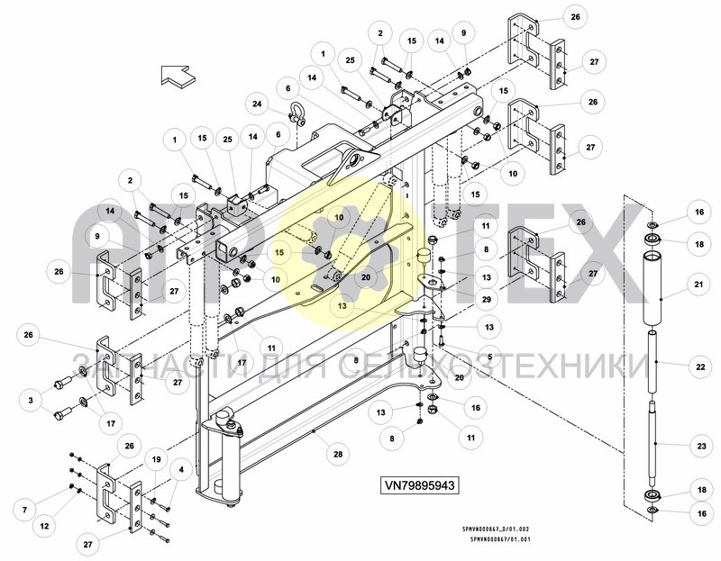 Чертеж LIFTFRAME+MIDDLESECTION HC 27---30M