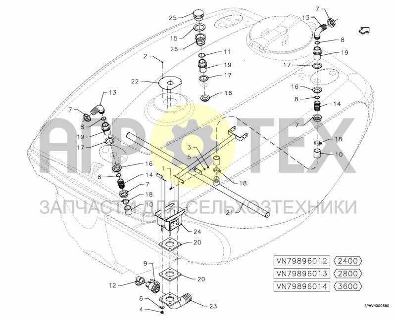 Чертеж MAIN TANK, AGITATION 2400/2800/3600