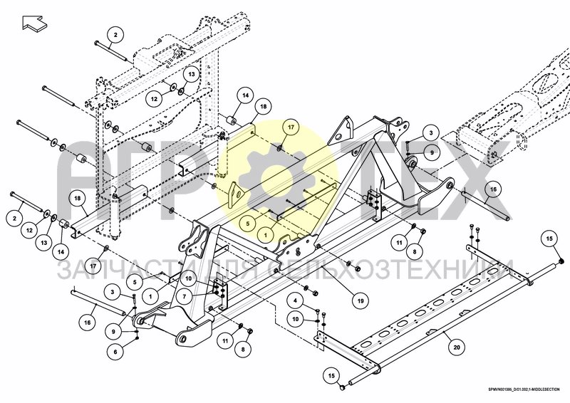 Чертеж MIDDLESECTION HC 18---21M