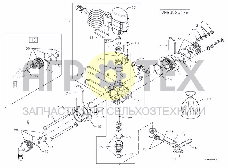 Чертеж BORDER NOZZLE HC ELECTRIC