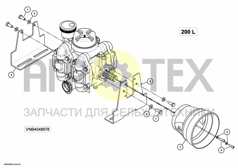 Чертеж PUMPSET 200 L / 53 GAL