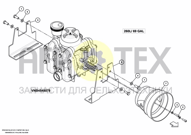 Чертеж PUMPSET 260 L / 69 GAL