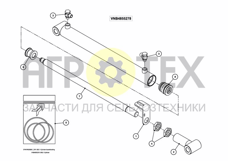 Чертеж BOOMBLOCKING SET ELECTRIC/ HYDRAULIC 18---21M