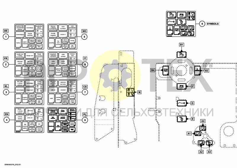 Чертеж DECAL SET VALVES