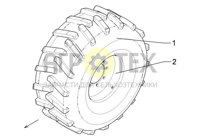 Чертеж 550/45-22.5 12PR LI GKN/FAD