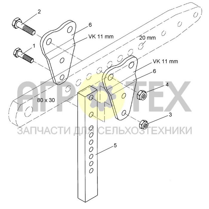 Чертеж S1 50x30x371/G 80x30