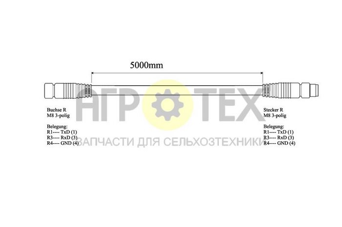 Чертеж 5,0m M8 3-polig