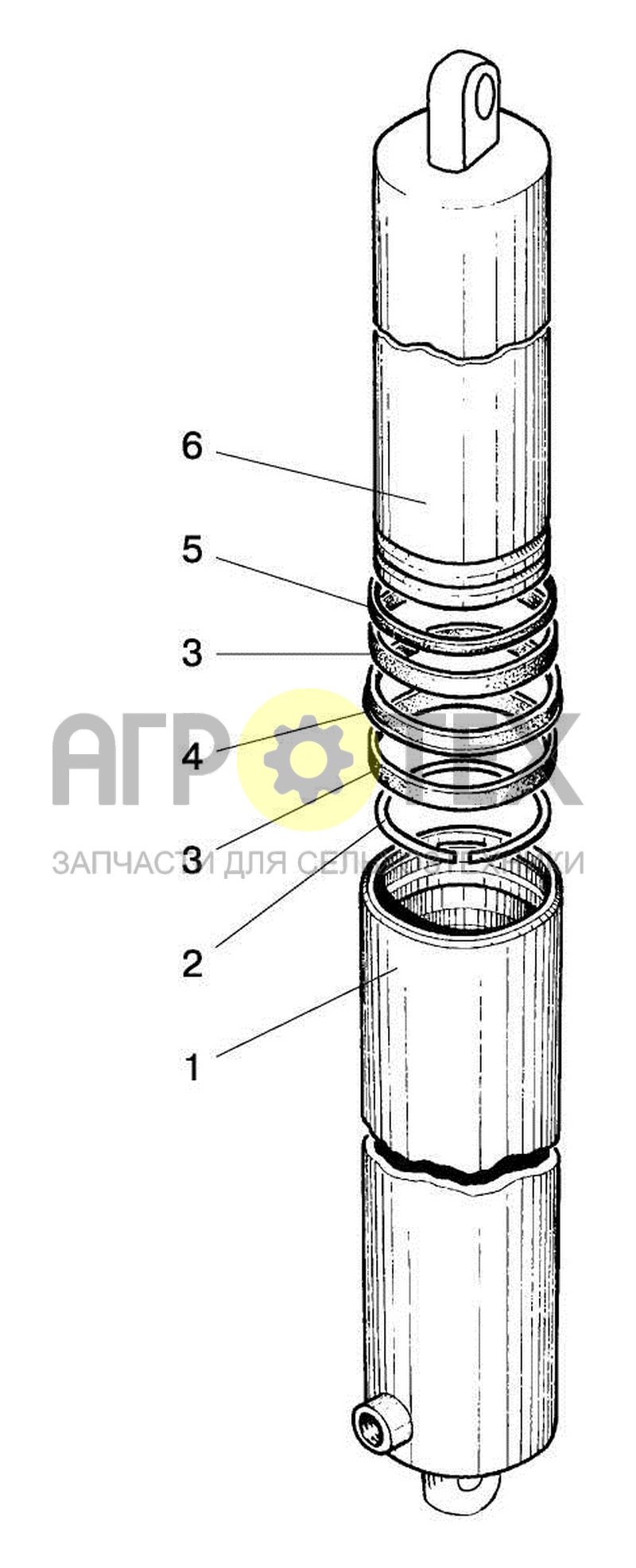 Цилиндр гидроподъемника (№820Е-4625010-Б на схеме)