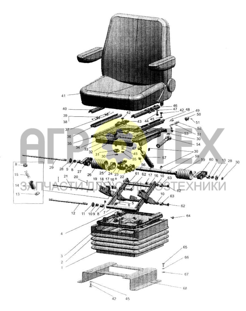 Сиденье оператора (№80В-6800000 на схеме)