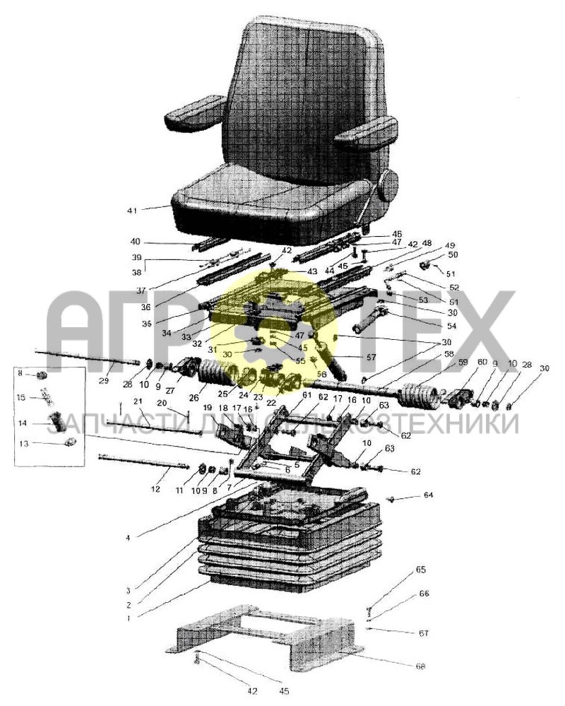 Сиденье оператора (№80-6800010 на схеме)