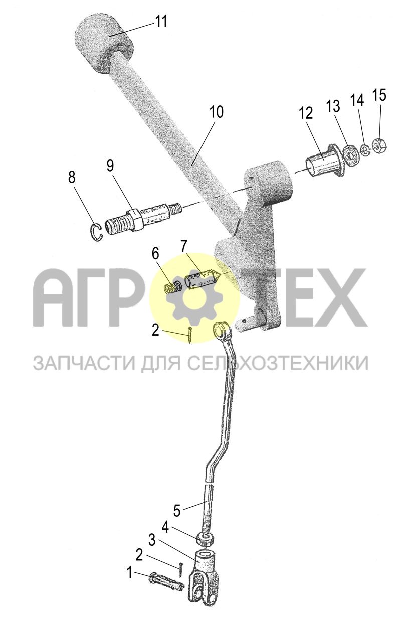 №12 (МТЗ-1021.3 - Управление раздаточной коробкой (для двухрычажной КПП))