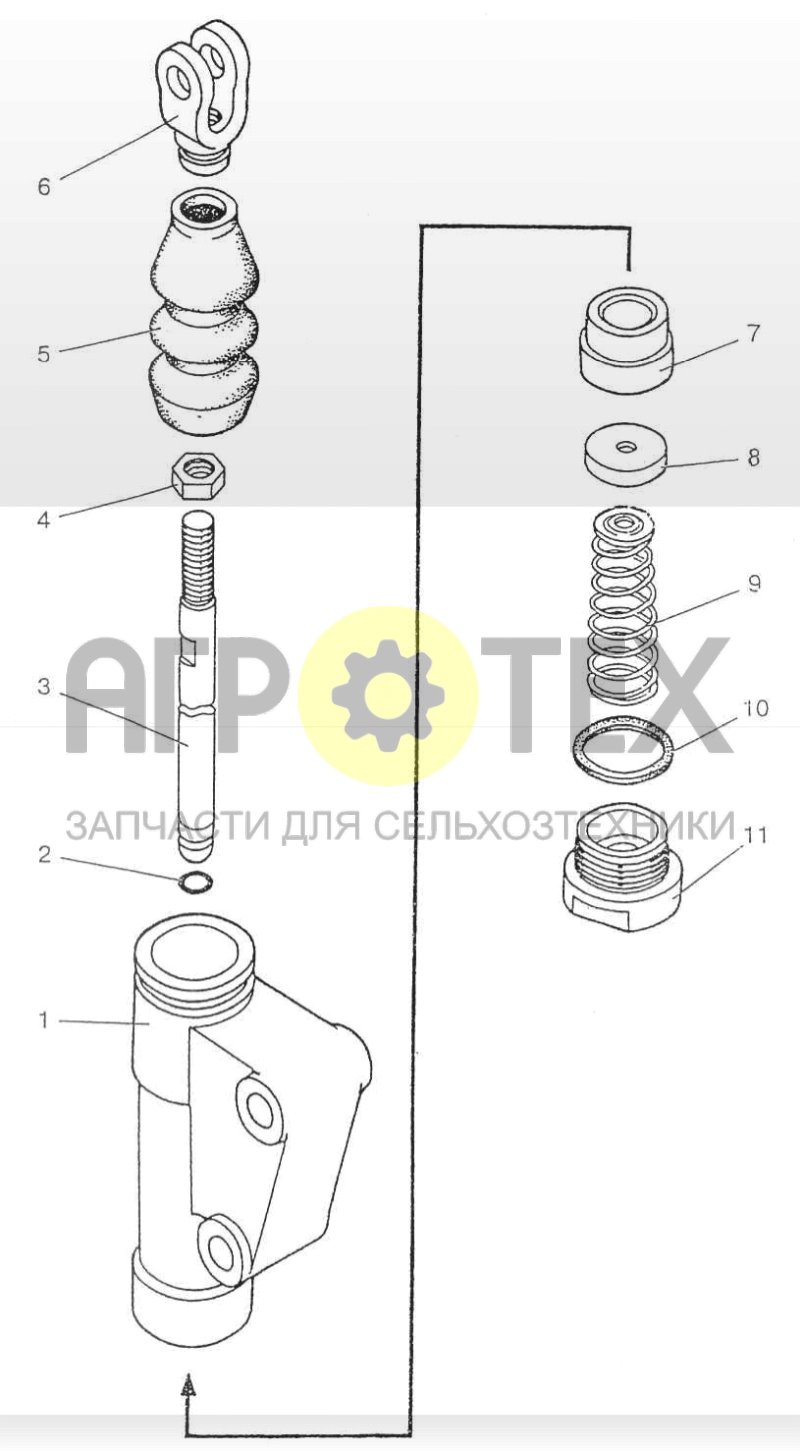 Цилиндр главный 1221В-1602610 (№1221В-1602610 на схеме)