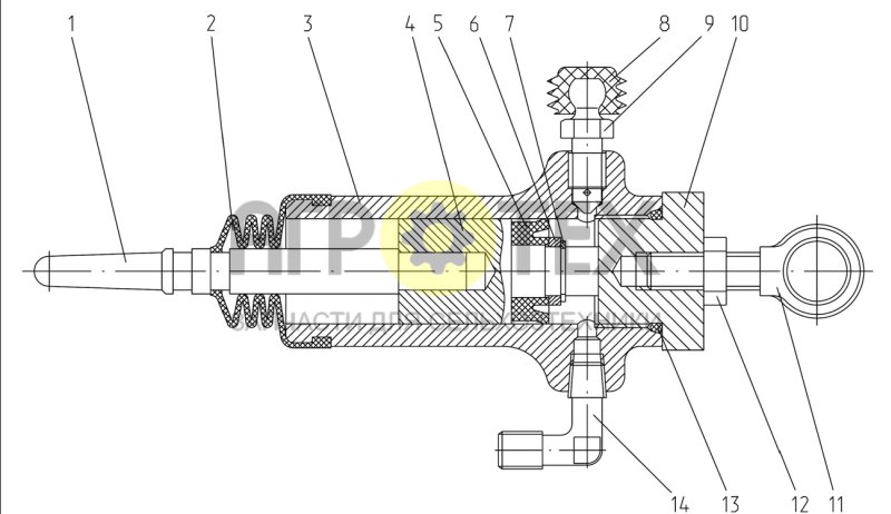 Цилиндр рабочий (№1523-1602550-01 на схеме)