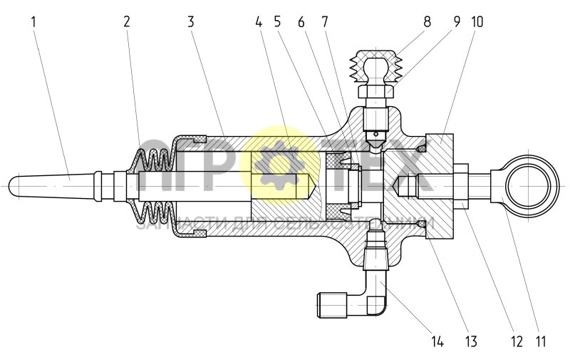 Цилиндр рабочий (№1523-1602550-01 на схеме)