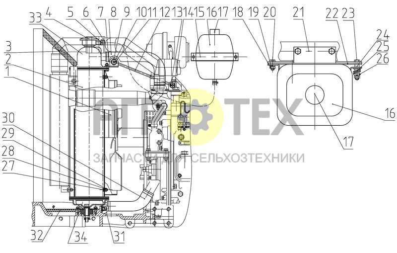 №34 (МТЗ-1021.3 - Блок охлаждения)