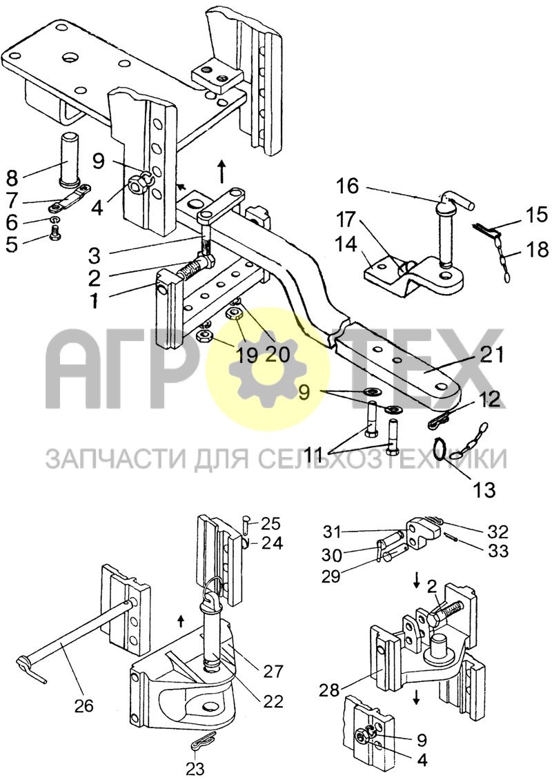 №22 (1025/1025.2/1025.3 - Тягово-сцепное устройство (варианты комплектации))