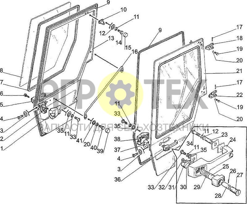 №9 (МТЗ-310, 320, 321 - Двери кабины)