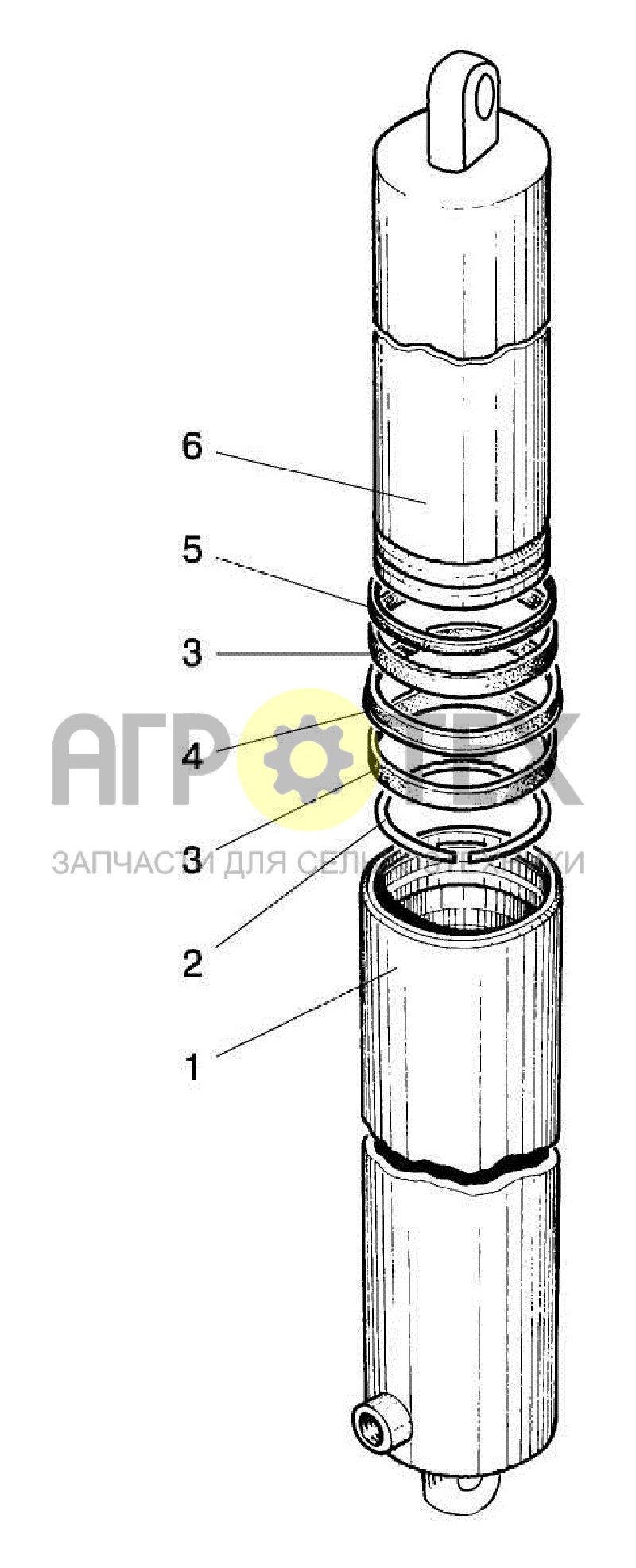 Цилиндр гидроподъемника (№1 на схеме)