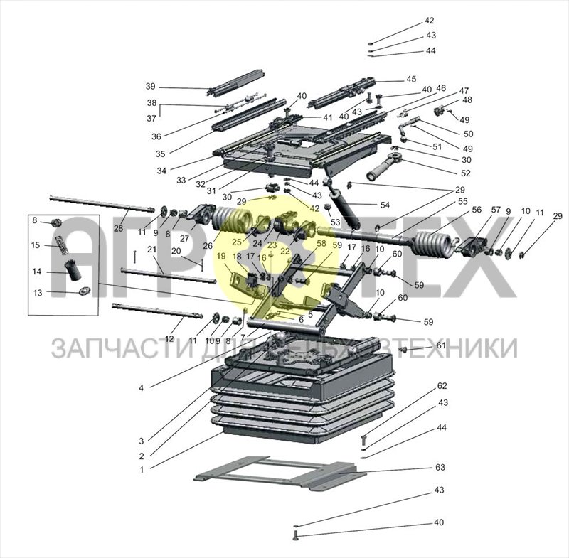 Подвеска сиденья (№80-6801500 на схеме)