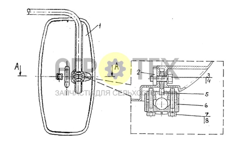 Зеркало наружное (№1 на схеме)